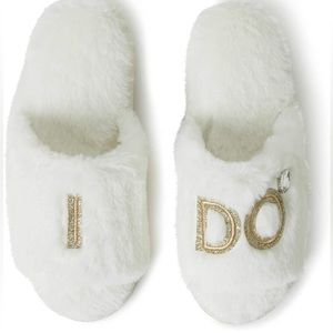 Dearfoams Women's I Do Bride Slippers for Weddings and Bachelorette Party